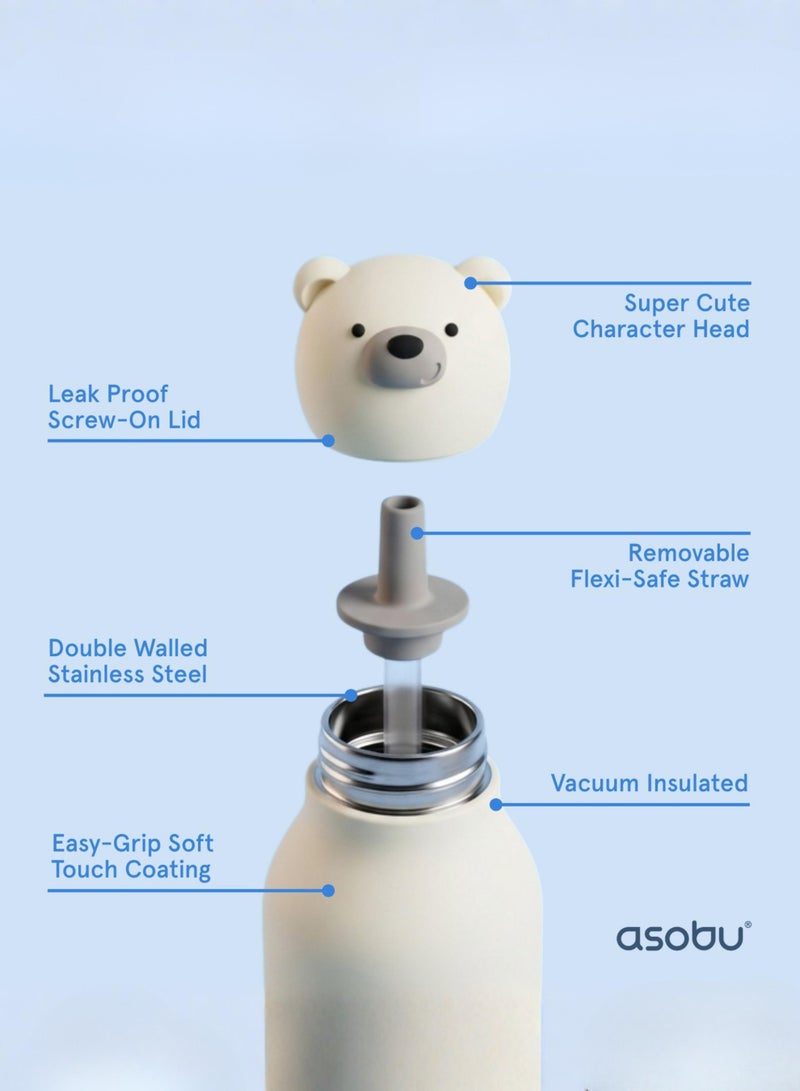 asobu Bear with Brush Bestie Animal Bottle - Image 3
