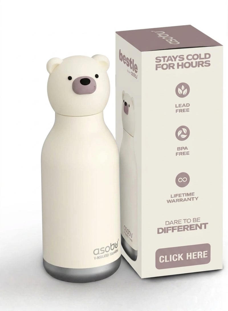 asobu Bear with Brush Bestie Animal Bottle - Image 1