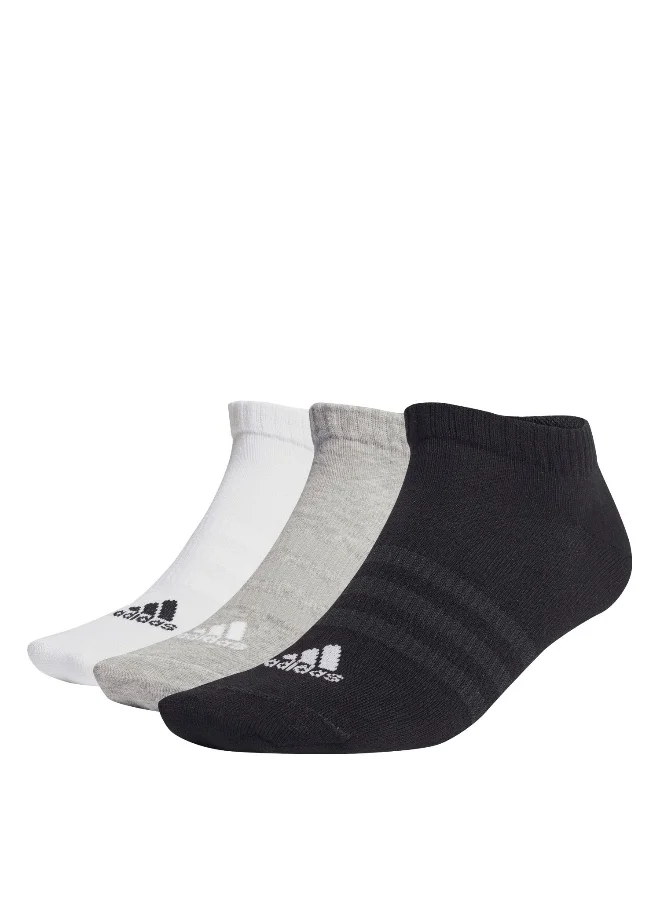 اديداس adidas thin&light sportswear 3 pair pack unisex no show socks