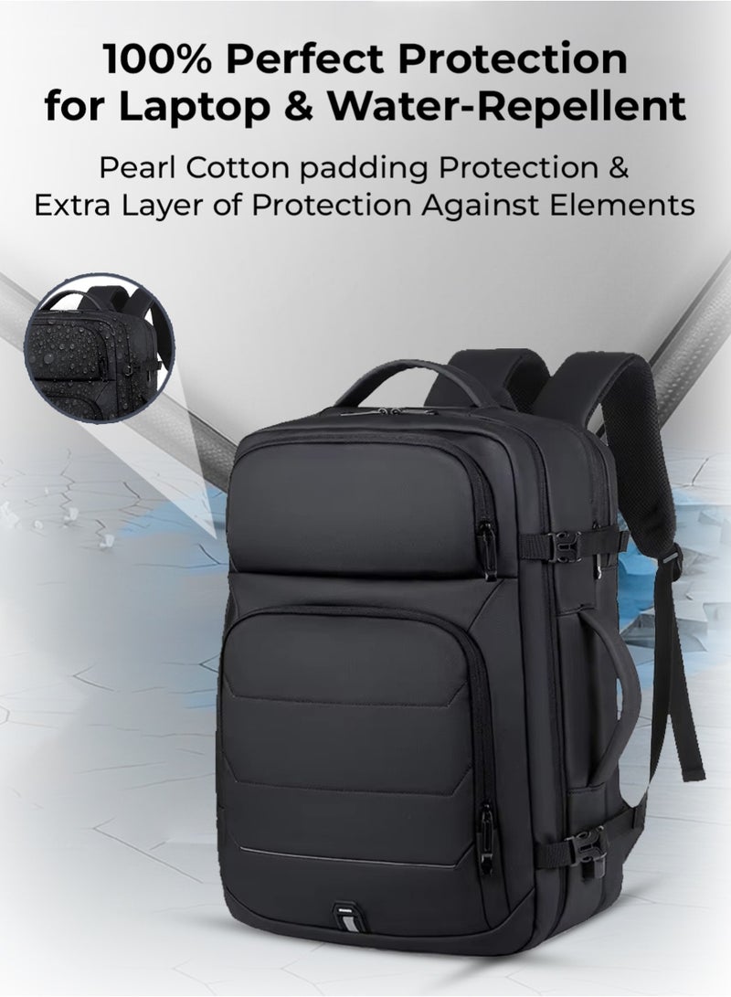 glassology Faux Leather Laptop Backpack 15.6" – Water-Repellant Travel & College Bag for Men & Women, Stylish & Durable - Image 5