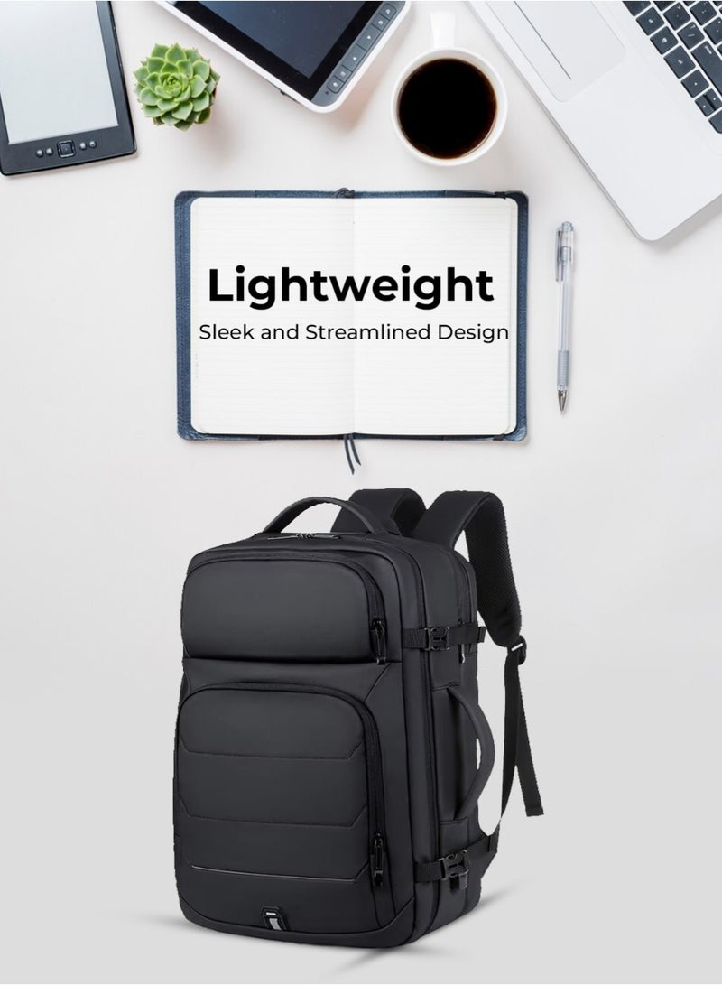 glassology Faux Leather Laptop Backpack 15.6" – Water-Repellant Travel & College Bag for Men & Women, Stylish & Durable - Image 4