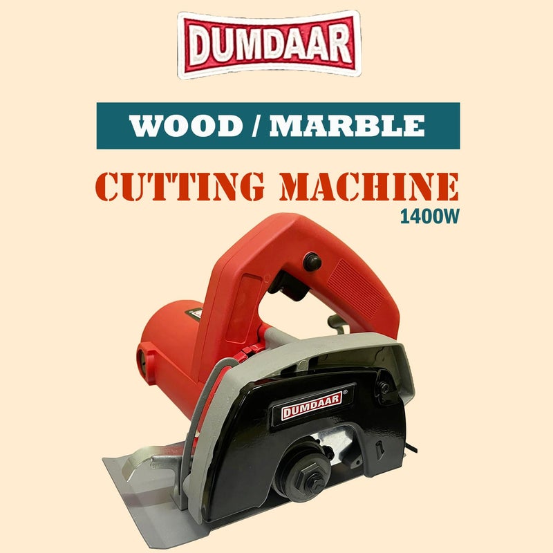 Inditrust Dumdaar Flat Wood/Marble cutting machine 1400W with 1pc Wood Cutting blade set Handheld Tile Cutter 110mm (RED) - Image 2