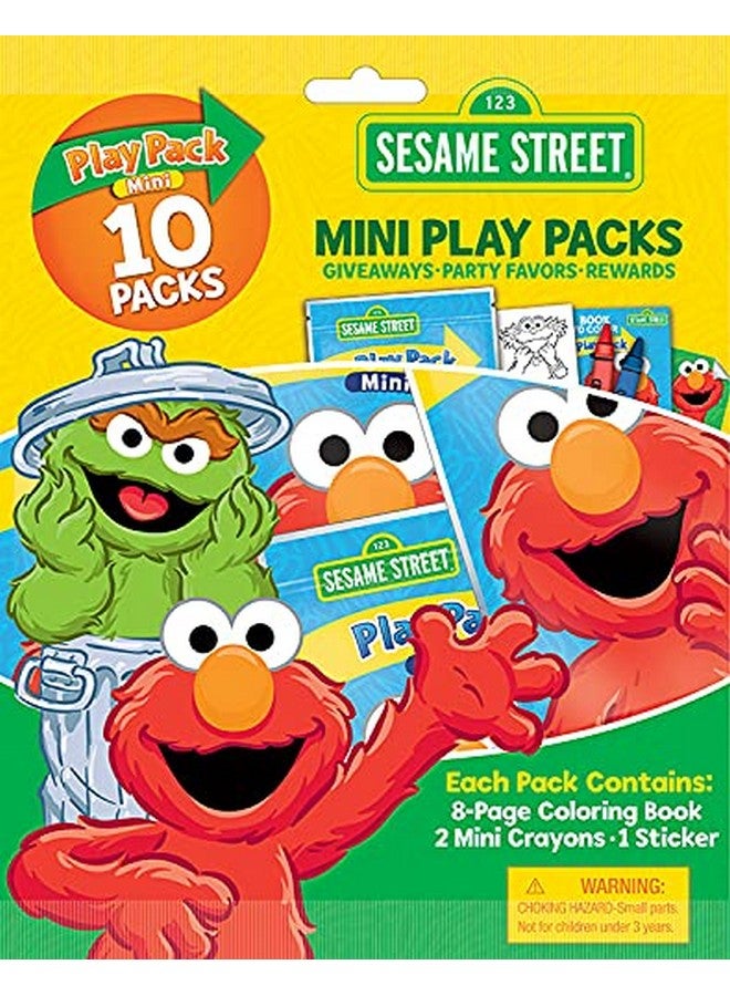 Bendon Bendon Sesame Street Mini Play Packs | Sesame Party Favors | Includes Coloring Book, 2 Mini Crayons, and a Sticker |10-Pack | Officially Licensed - Image 1