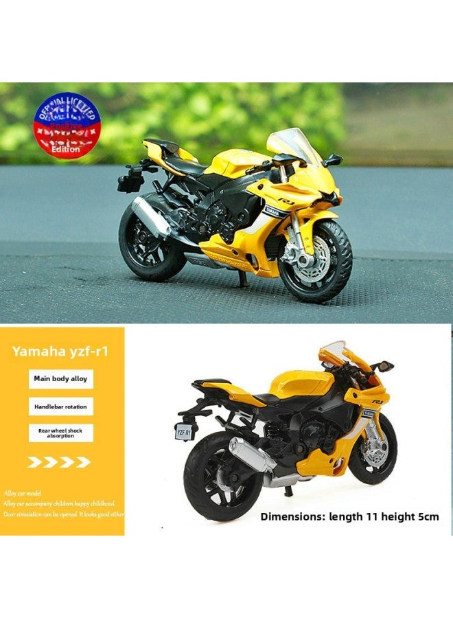 Authentic Caipo Comes True Match Alloy Car Model Mini Flap Pocket Pants Door Opening Kidsren's Boy Toy Box Car-Color:No. 92-yamaha Yzr-r1 (yellow) Has No Power Back-Specification:Car