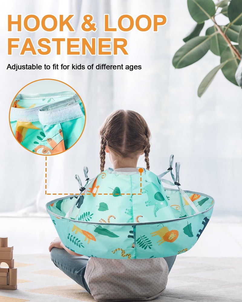 Lictin Haircut Capes Umbrella for Kids - Hair Cutting Haircut Cape Kids Waterproof Foldable Adjustment, Hairdressing Umbrella Cape Apron with 1PCS Black Comb - Image 5