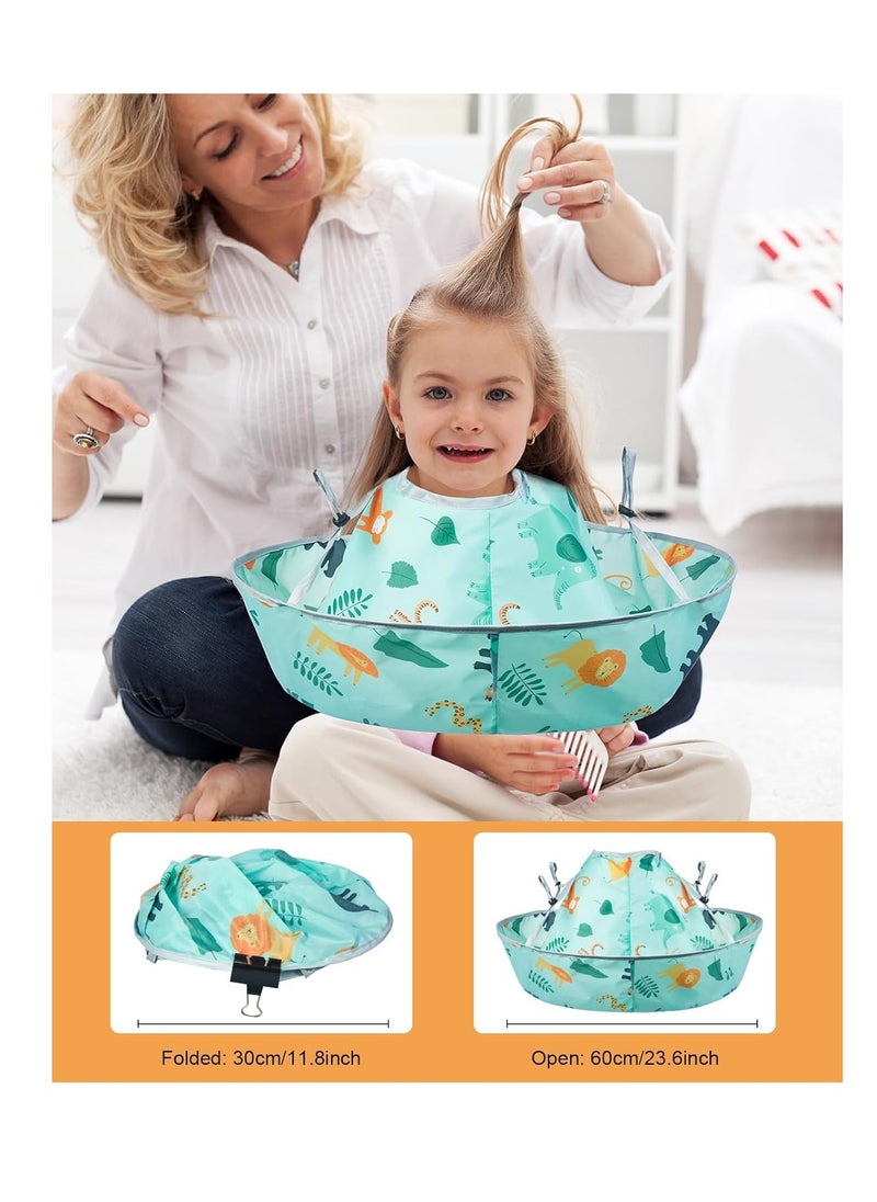 Lictin Lictin Haircut Capes Umbrella for Kids - Hair Cutting Haircut Cape Kids Waterproof Foldable Adjustment, Hairdressing Umbrella Cape Apron with 1PCS Black Comb  - Image 4