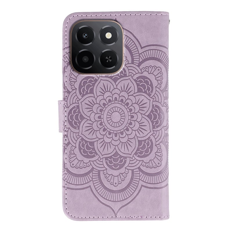 erorex For Honor X6c 4G Sun Mandala Embossing Pattern Phone Leather Case(Purple) - Image 3