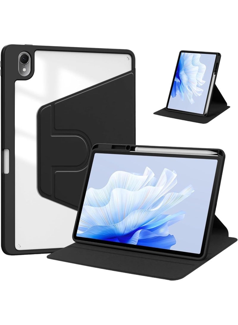 Buenos Transparent Case for Huawei MatePad 11.5 (2023) Tablet Clear Case 360º Rotating Stand BTK-W00, BTK-W09 Shock Resistant Pen Holder Auto Activation/Sleep - Image 1