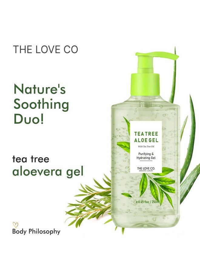 THE LOVE CO. The Love Co Aloe Vera & Tea Tree Oil Gel - 250Ml | Natural Acne Relief & Skin Soothing Formula | Hydrating Moisturizer For Face And Body | Ideal For All Skin Types - Image 3