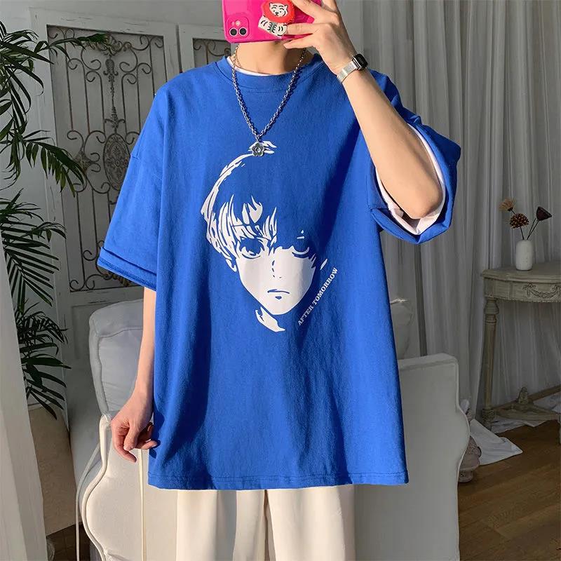 Men'S Short-Sleeved T-Shirt New Klein Blue Korean Fashionable Ins Loose All-Match Half-Sleeved T-Shirt - Image 3