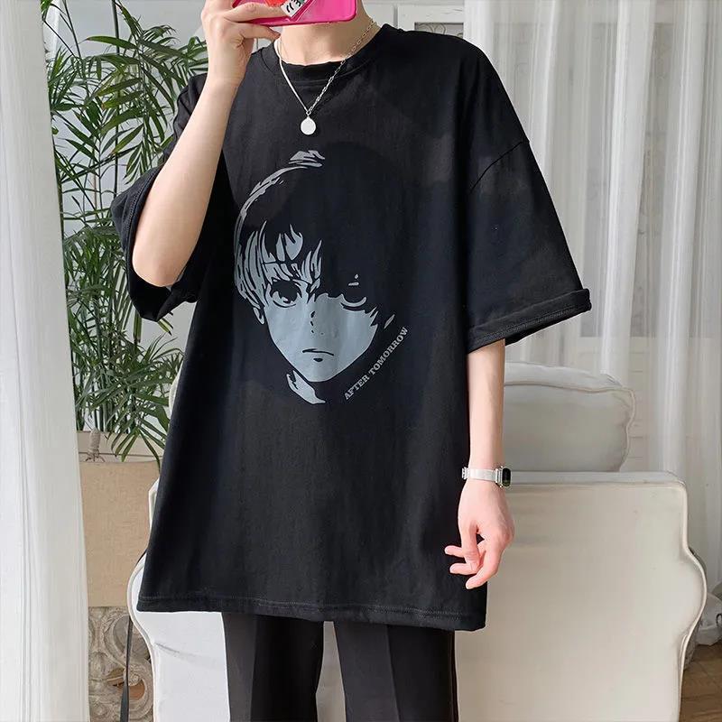 Men'S Short-Sleeved T-Shirt New Klein Blue Korean Fashionable Ins Loose All-Match Half-Sleeved T-Shirt - Image 2
