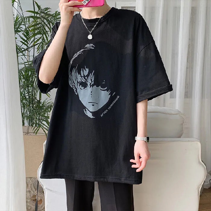 Men'S Short-Sleeved T-Shirt New Klein Blue Korean Fashionable Ins Loose All-Match Half-Sleeved T-Shirt - Image 1