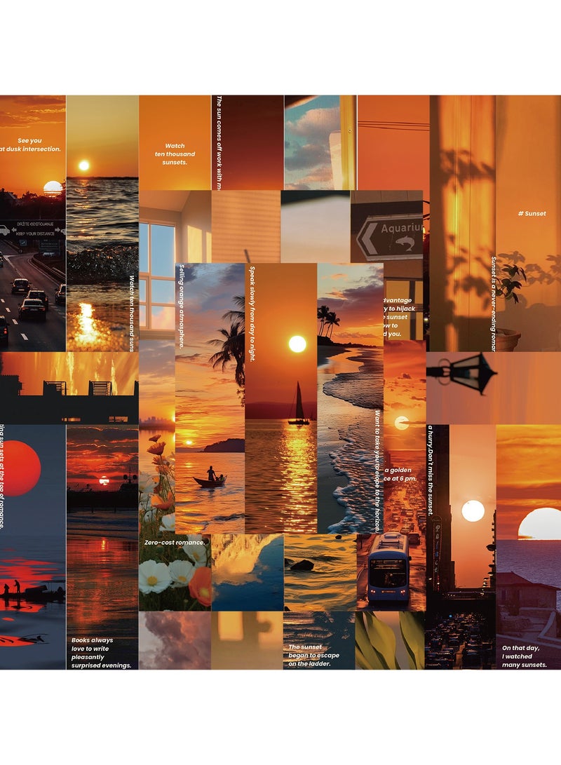Generic 30Pcs Paper Sunset Bookmarks Aesthetic Design Nice Scenery bookmarks 15 x 4cm Sunset Bookmarks Set Bulk for Women, Book Lovers - Image 5