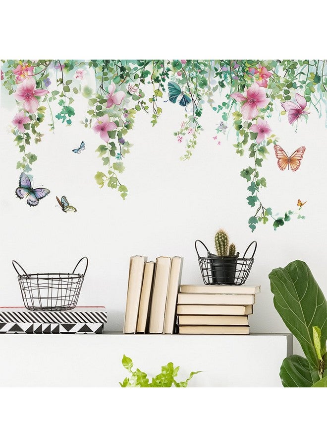 TUOKING Vines Flowers Wall Stickers Removable Butterfly Wall Murals Peel and Stick Wall Art Decal Home Decor for Kitchen,Bedroom,Living Room(fun-c20) - Image 4