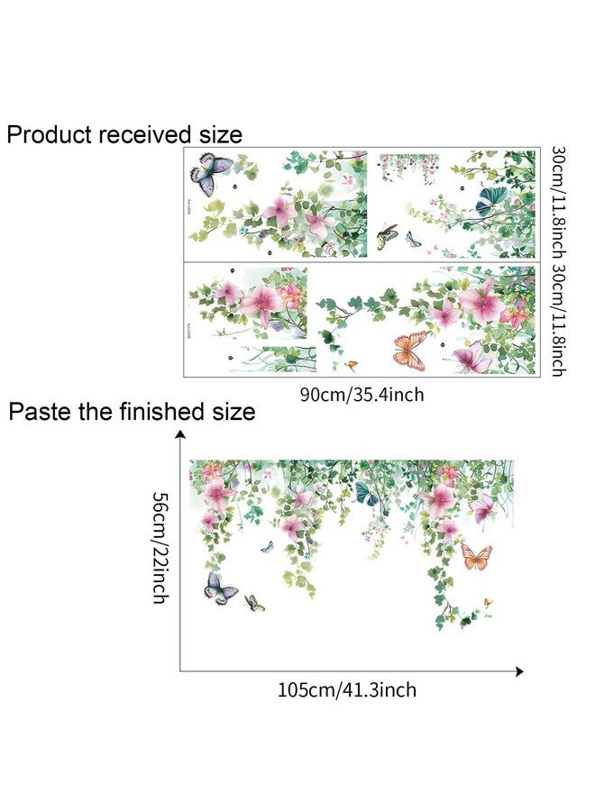TUOKING Vines Flowers Wall Stickers Removable Butterfly Wall Murals Peel and Stick Wall Art Decal Home Decor for Kitchen,Bedroom,Living Room(fun-c20) - Image 2