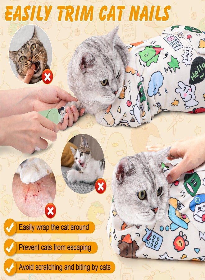 TARINI cat wrap for grooming, cat grooming wrap, cat wrap for grooming, for Nail Clipping - Self-Adhesive Anti-Escape Restraint Cloth, Multi-Functional for Pet Cleaning, Suitable for Cats Under 10 Lbs (5 Kg) - Image 3