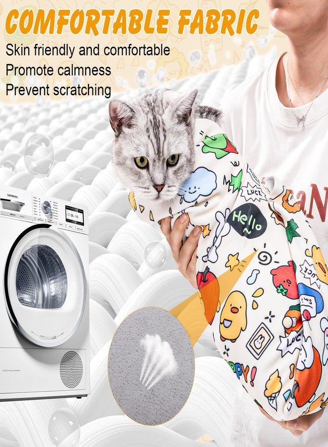 TARINI cat wrap for grooming, cat grooming wrap, cat wrap for grooming, for Nail Clipping - Self-Adhesive Anti-Escape Restraint Cloth, Multi-Functional for Pet Cleaning, Suitable for Cats Under 10 Lbs (5 Kg) - Image 5