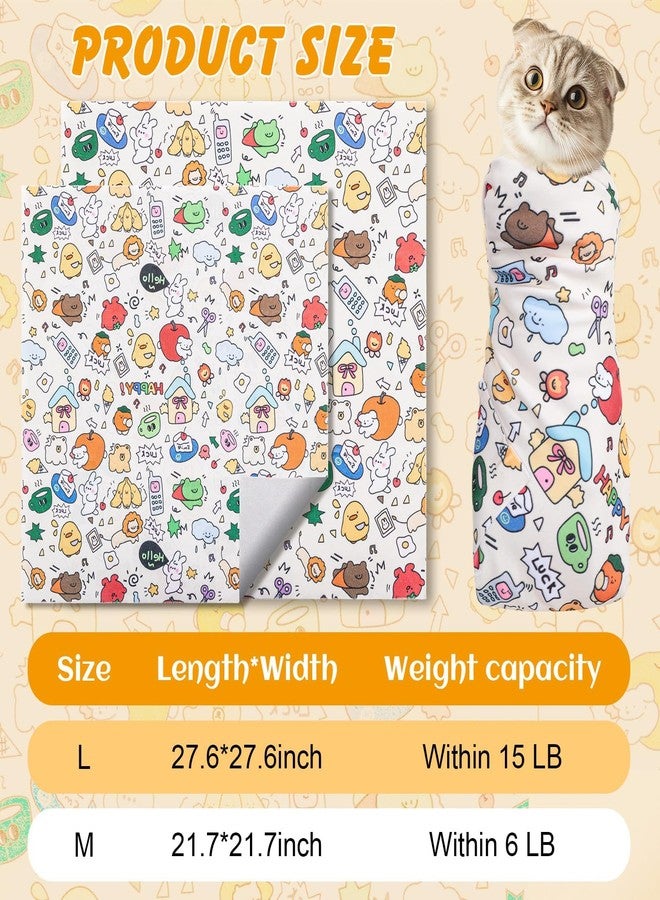 TARINI cat wrap for grooming, cat grooming wrap, cat wrap for grooming, for Nail Clipping - Self-Adhesive Anti-Escape Restraint Cloth, Multi-Functional for Pet Cleaning, Suitable for Cats Under 10 Lbs (5 Kg) - Image 2