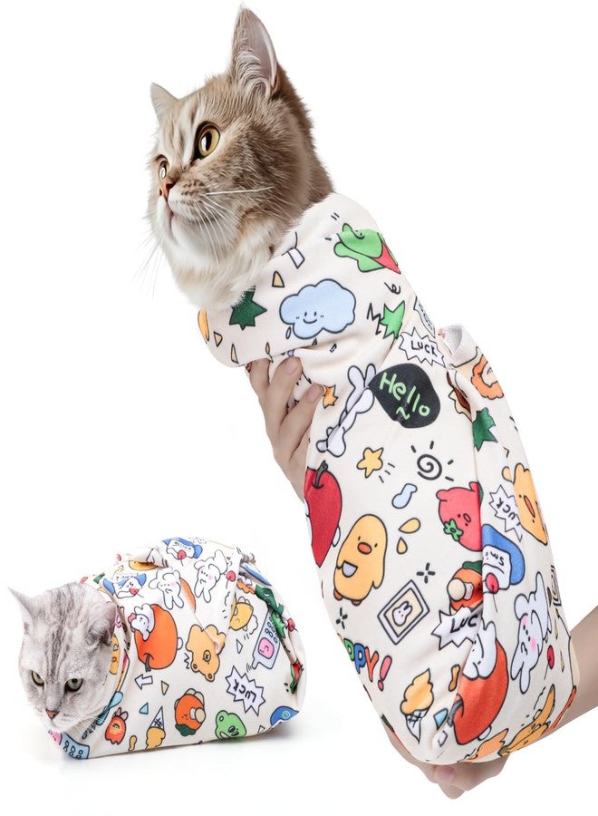TARINI cat wrap for grooming, cat grooming wrap, cat wrap for grooming, for Nail Clipping - Self-Adhesive Anti-Escape Restraint Cloth, Multi-Functional for Pet Cleaning, Suitable for Cats Under 10 Lbs (5 Kg) - Image 1