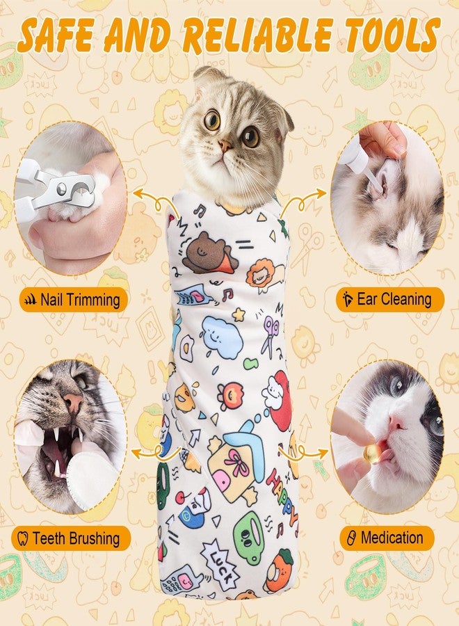 TARINI cat wrap for grooming, cat grooming wrap, cat wrap for grooming, for Nail Clipping - Self-Adhesive Anti-Escape Restraint Cloth, Multi-Functional for Pet Cleaning, Suitable for Cats Under 10 Lbs (5 Kg) - Image 4