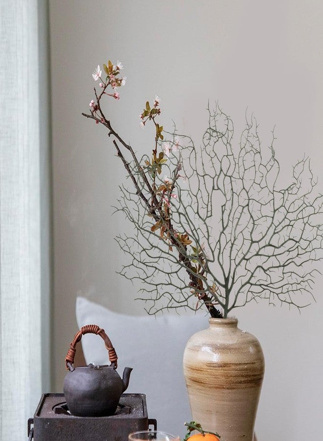 OUNONA Simulated Coral Branches 2Pcs, Artificial Coral Branches, Green Faux Sea Fan for Home Decoration DIY Wedding Decor Aquarium Centerpiece - Image 2