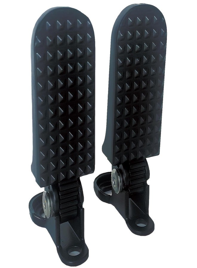 RainFlowwer 2PCS Foldable Bike Pegs - Round Hole Rear Pedals for E-Bike, Mountain Bike & Folding Bicycle - Non-Slip, Durable & Space-Saving (Black) - Image 1