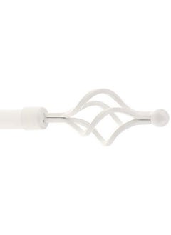 AL WADI FURNITURE Roman Pole Style Heavy Duty Luxury Extendable Curtain Rod, Metal Single Rod Finials Decorative End Window Treatment Rod Drapery Rod (WHITE, 200 – 400 cm)  - Image 3