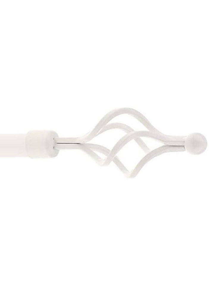 AL WADI FURNITURE Roman Pole Style Heavy Duty Luxury Extendable Curtain Rod, Metal Single Rod Finials Decorative End Window Treatment Rod Drapery Rod (WHITE, 200 – 400 cm)  - Image 3