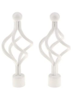 AL WADI FURNITURE Roman Pole Style Heavy Duty Luxury Extendable Curtain Rod, Metal Single Rod Finials Decorative End Window Treatment Rod Drapery Rod (WHITE, 200 – 400 cm)  - Image 4