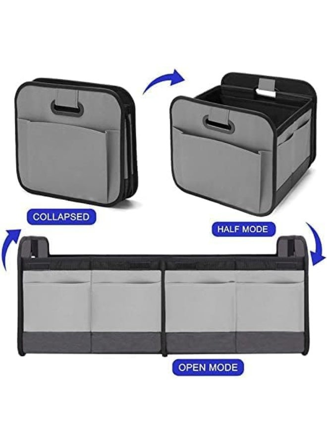 LukRosey Trunk Organizer for Car,Car Storage,Reinforced Handles,Collapsible Storage Box with Dividers,Foldable and Waterproof,600D Oxford Polyester,Suitable for Any Car,SUV,Van (Grey)  - Image 3