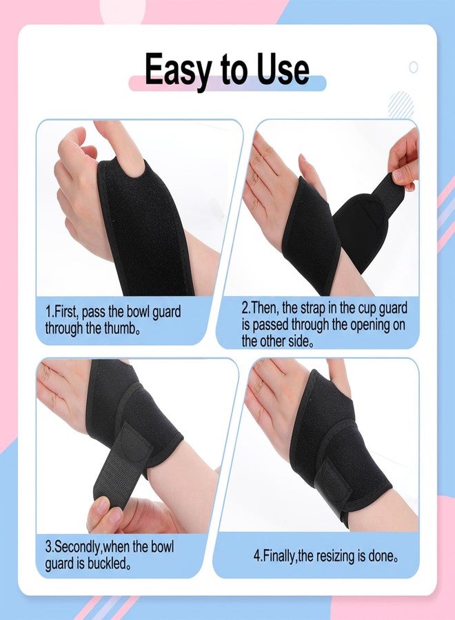 Tweruna 4 PCS Kids Wrist Brace, 13 X 3 Inches Youth Kid Wrist Brace, Night Wrist Sleep Support Brace, Adjustable Compression Straps for Sports and Daily Activities(Pink, Black) - Image 4