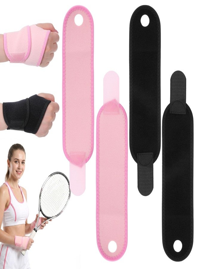 Tweruna 4 PCS Kids Wrist Brace, 13 X 3 Inches Youth Kid Wrist Brace, Night Wrist Sleep Support Brace, Adjustable Compression Straps for Sports and Daily Activities(Pink, Black) - Image 1