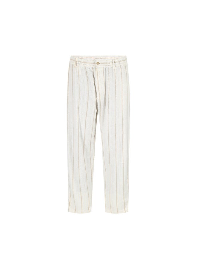 Zara men's Color-block Striped Cotton Pants - Soft, Comfortable & Versatile Loose Fit - Image 2