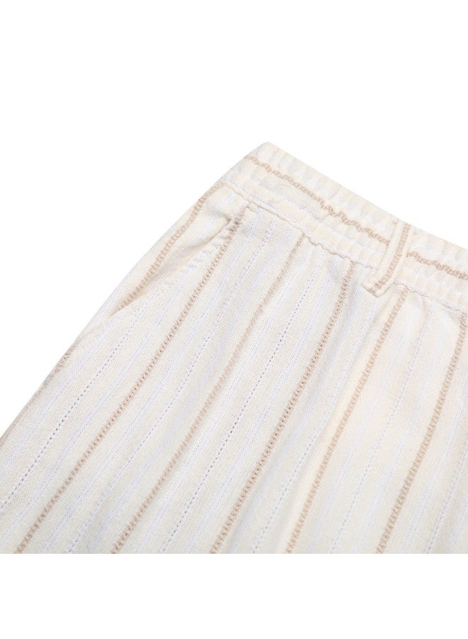 Zara men's Color-block Striped Cotton Pants - Soft, Comfortable & Versatile Loose Fit - Image 5