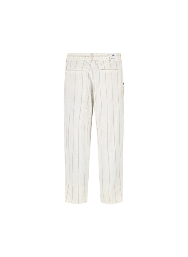 Zara men's Color-block Striped Cotton Pants - Soft, Comfortable & Versatile Loose Fit - Image 3