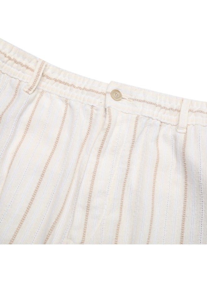 Zara men's Color-block Striped Cotton Pants - Soft, Comfortable & Versatile Loose Fit - Image 4