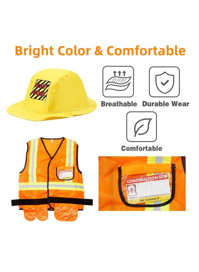 Mizzuco Construction Worker Costume Kids Dress Up Role Play Pretend Worker Costume Kits for Halloween - Image 3