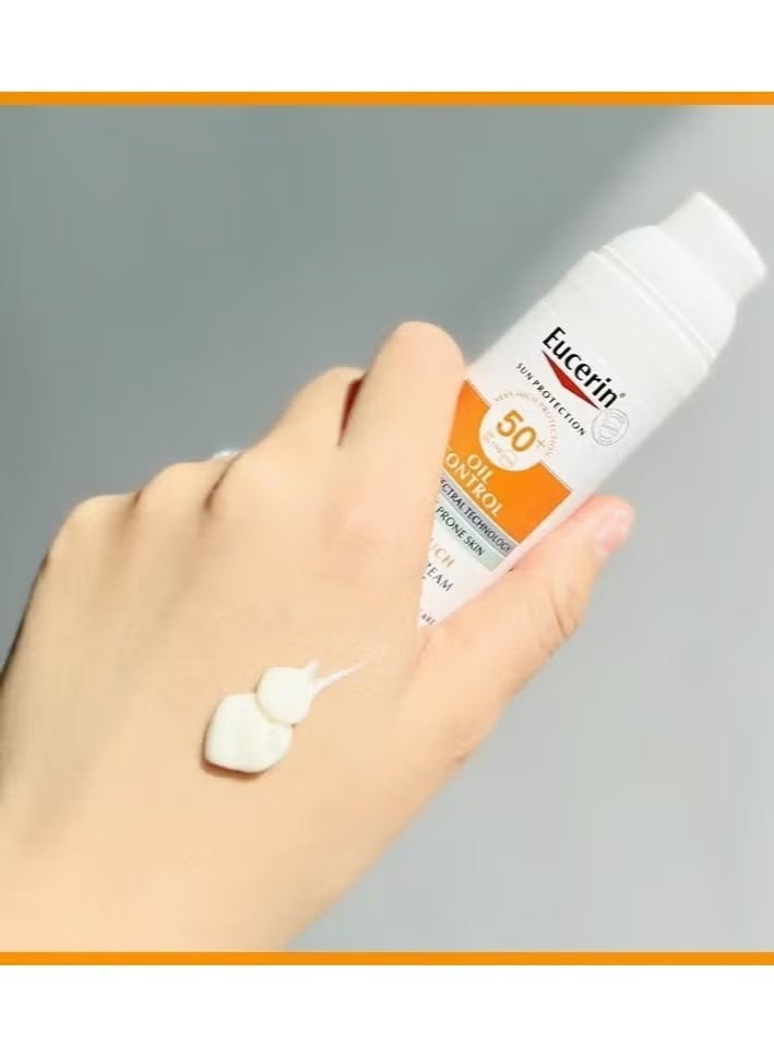 يوسيرين واقي شمس للوجه، جاف وخفيف الوزن، تأثير غير لامع يدوم طويلاً، عامل حماية من أشعة الشمس SPF50+ عالي من الأشعة فوق البنفسجية الطويلة والمتوسطة، مناسب للبشرة الدهنية والمعرضة لحب الشباب 50 مل - Image 3