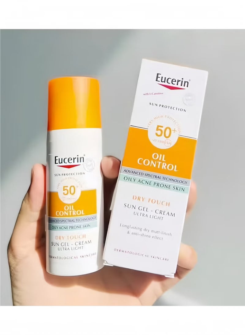 يوسيرين واقي شمس للوجه، جاف وخفيف الوزن، تأثير غير لامع يدوم طويلاً، عامل حماية من أشعة الشمس SPF50+ عالي من الأشعة فوق البنفسجية الطويلة والمتوسطة، مناسب للبشرة الدهنية والمعرضة لحب الشباب 50 مل - Image 2