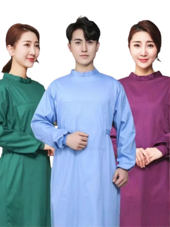 Cotton Operating Room Work Clothes For Women And Men Surgical Clothes Long-Sleeved Surgeon Surgical Reverse Wear Isolation Gown - Image 2