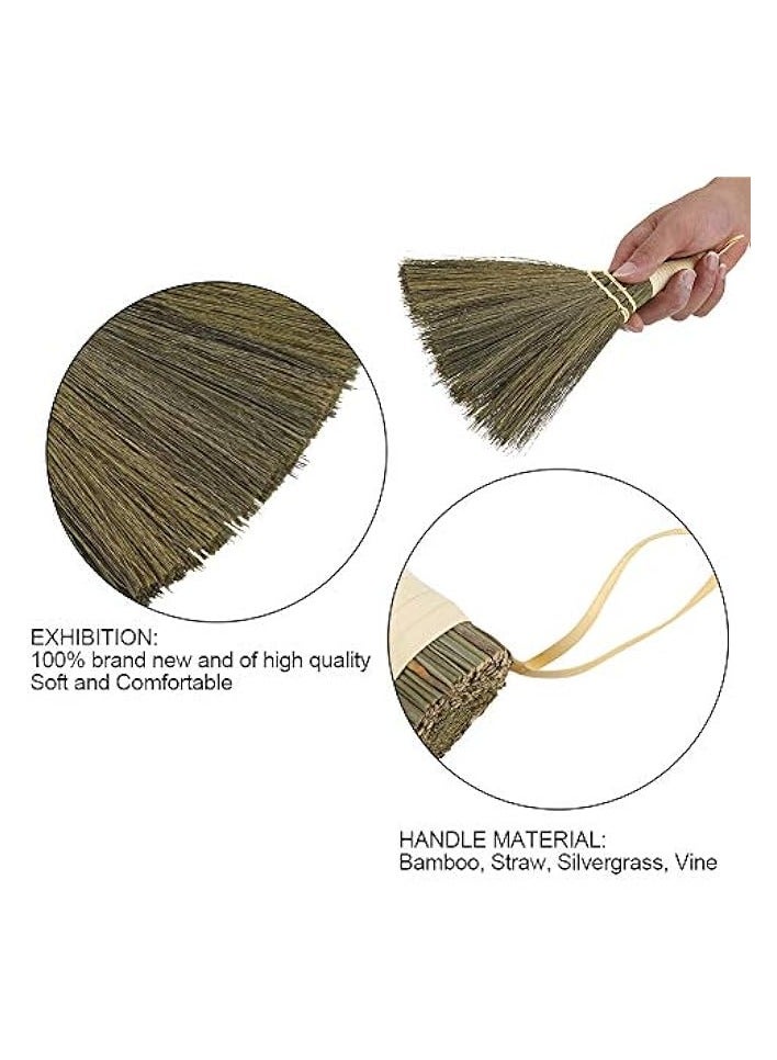 جرين تايجر فرشاة تنظيف ناعمة مضادة للكهرباء الساكنة، مكنسة يدوية مضفرة من القش، مكنسة صغيرة يدوية الصنع لتنظيف الغبار والأرضيات، مكنسة ناعمة للمنزل والأثاث والسيارة - Image 2
