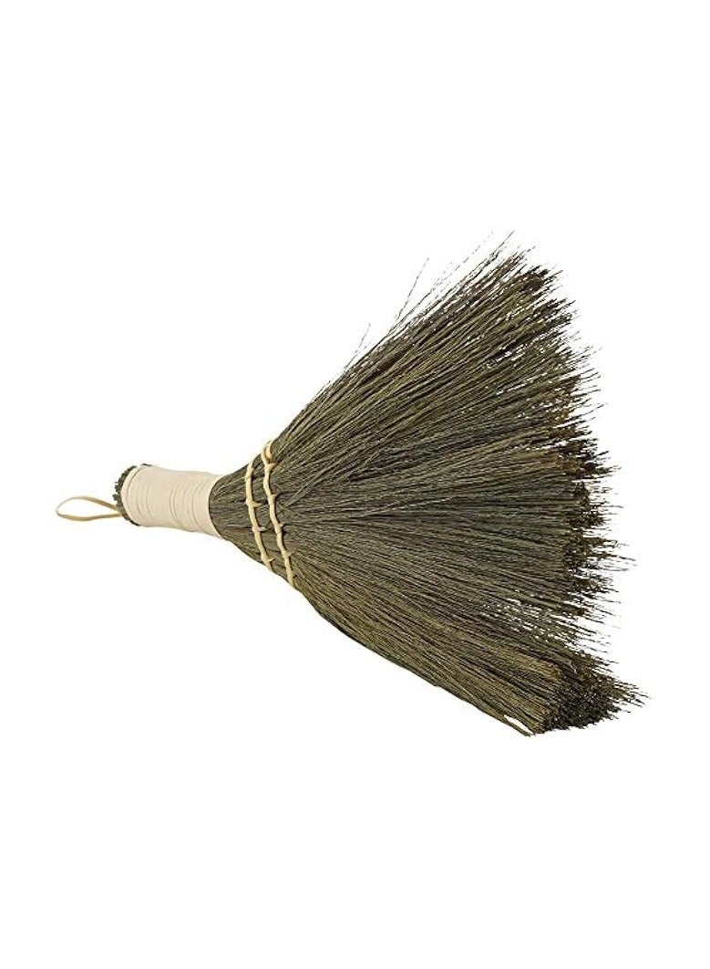 جرين تايجر فرشاة تنظيف ناعمة مضادة للكهرباء الساكنة، مكنسة يدوية مضفرة من القش، مكنسة صغيرة يدوية الصنع لتنظيف الغبار والأرضيات، مكنسة ناعمة للمنزل والأثاث والسيارة - Image 3
