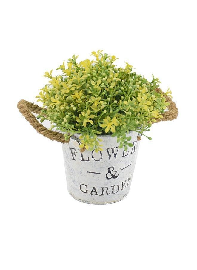 DRAMA HOME Artificial Potted Plant Yellow/Green/Grey 