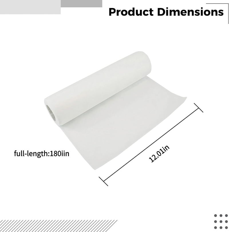Embroidery Water Soluble Stabilizer Roll, 30.5 Cm X 10 Yards, PVA-Based, Machine & Hand Sewing Compatible, Easy to Wash, Ideal for Detailed Designs - Image 3