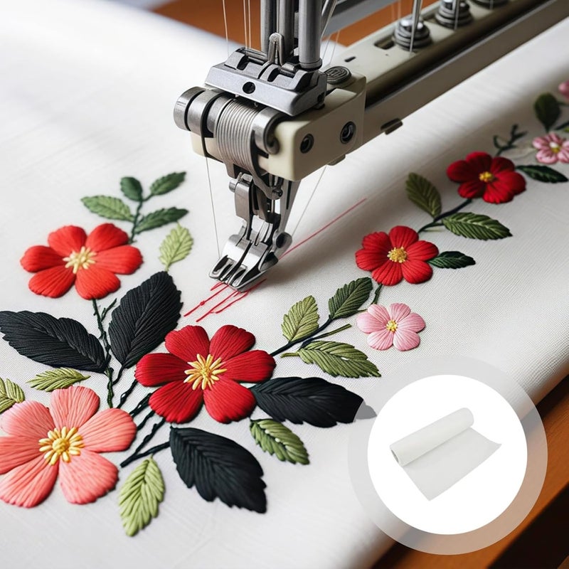 Embroidery Water Soluble Stabilizer Roll, 30.5 Cm X 10 Yards, PVA-Based, Machine & Hand Sewing Compatible, Easy to Wash, Ideal for Detailed Designs - Image 5