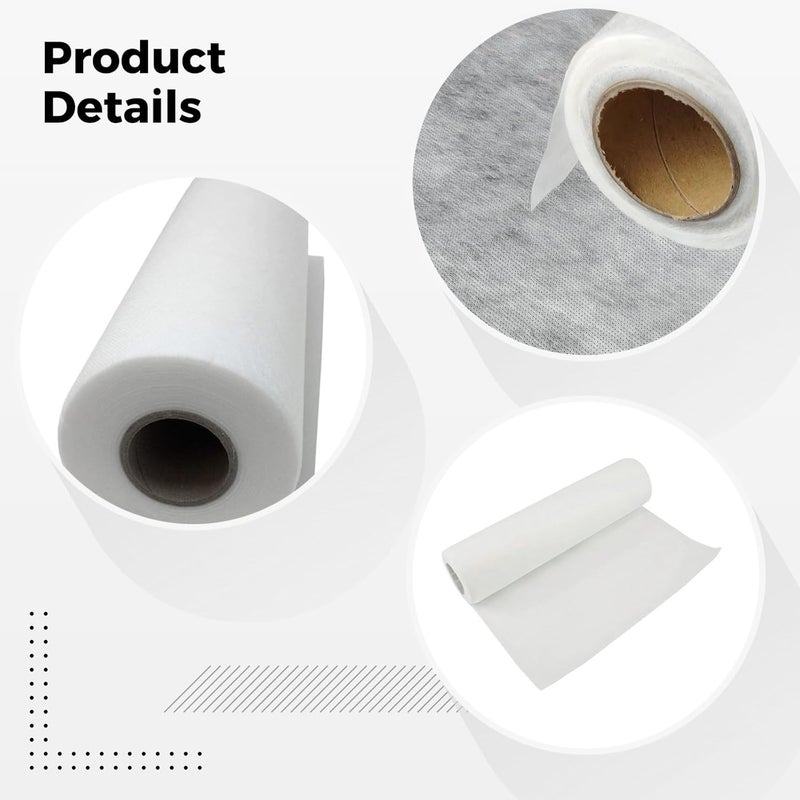 Embroidery Water Soluble Stabilizer Roll, 30.5 Cm X 10 Yards, PVA-Based, Machine & Hand Sewing Compatible, Easy to Wash, Ideal for Detailed Designs - Image 2