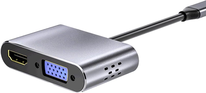 Integrated USB Create Center with VGA Output Aluminum Mixture Transportable Link for Laptop Phone Charging and Multiple Screen Display Multiple Display USB Create Link - Image 1