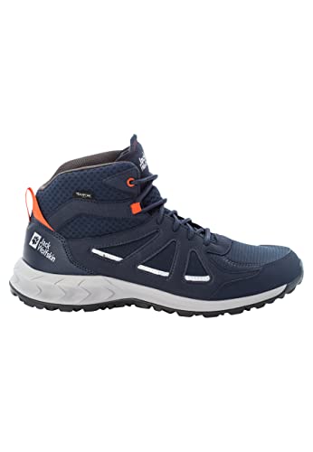 Jack Wolfskin Men's Woodland 2 Texapore Mid M Hiking Shoe, Dark Blue/Red, 8.5 - Image 2