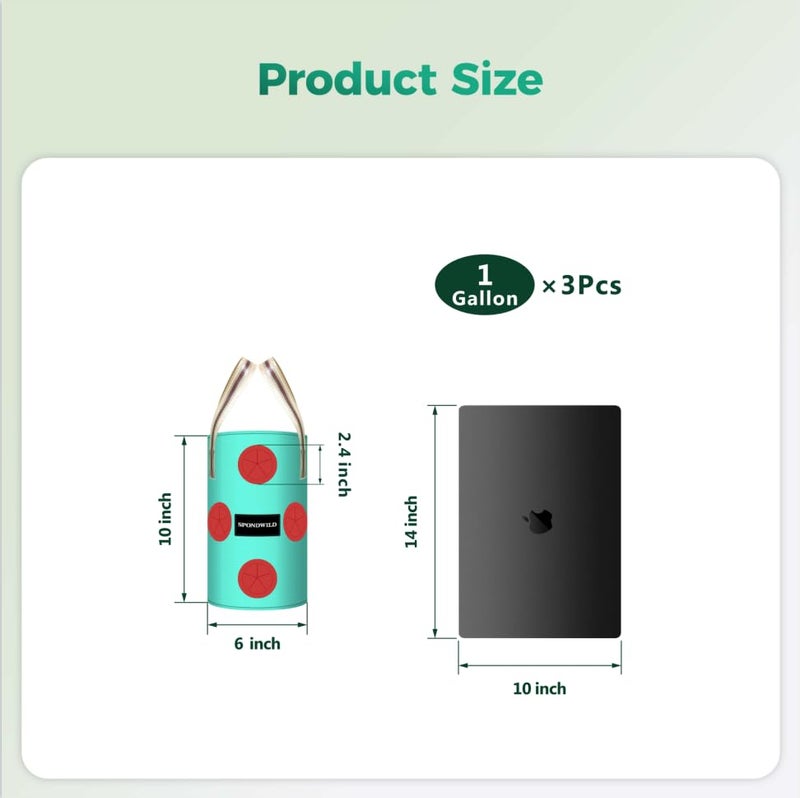 SPONDWILD 3 Pack Hanging Strawberry Planter Bags, 1 Gallon Hanging Grow Bags with Bottom Planting Hole, Thickened PE Strawberry Pot for Vegetables Herbs Tomatoes - Image 2