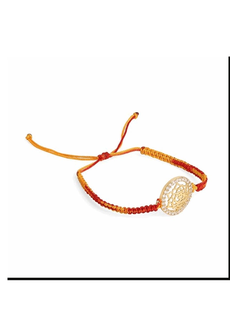 MINUTIAE Rakhi Gift for Brother with Gold Plated OM  Religious & Designer Rakhi Bracelet for Raksha Bandhan/Rakshabandhan Promotes Positive Energy on Chanting